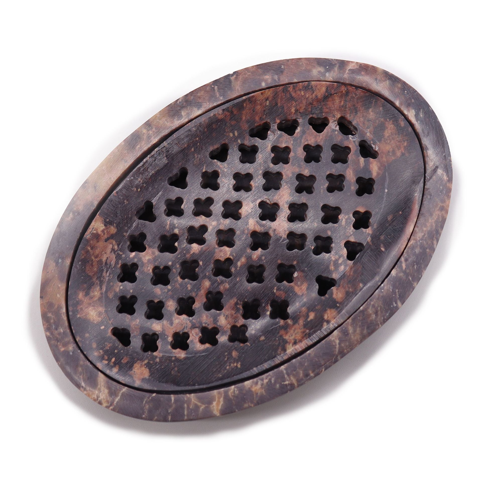 Saboneteira e Escorredor em Pedra-sabão 11x8cm - Classic Oval