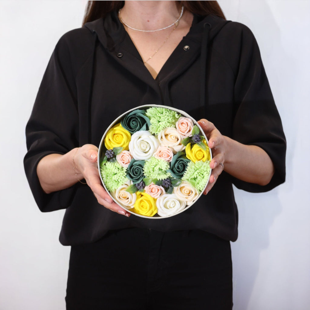 Caixa Redonda - Celebrações da Primavera - Amarelo e Verde