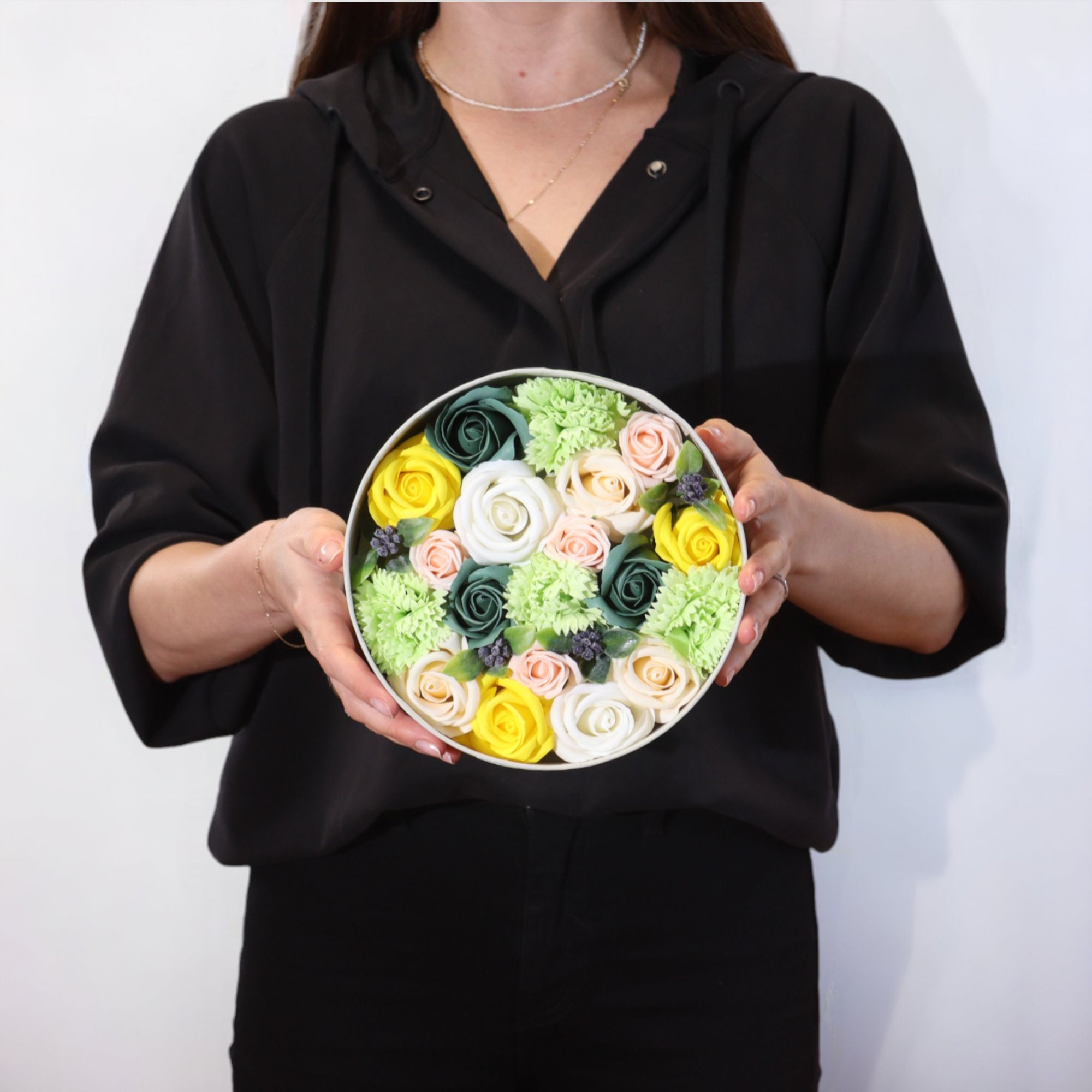 Caixa Redonda - Celebrações da Primavera - Amarelo e Verde