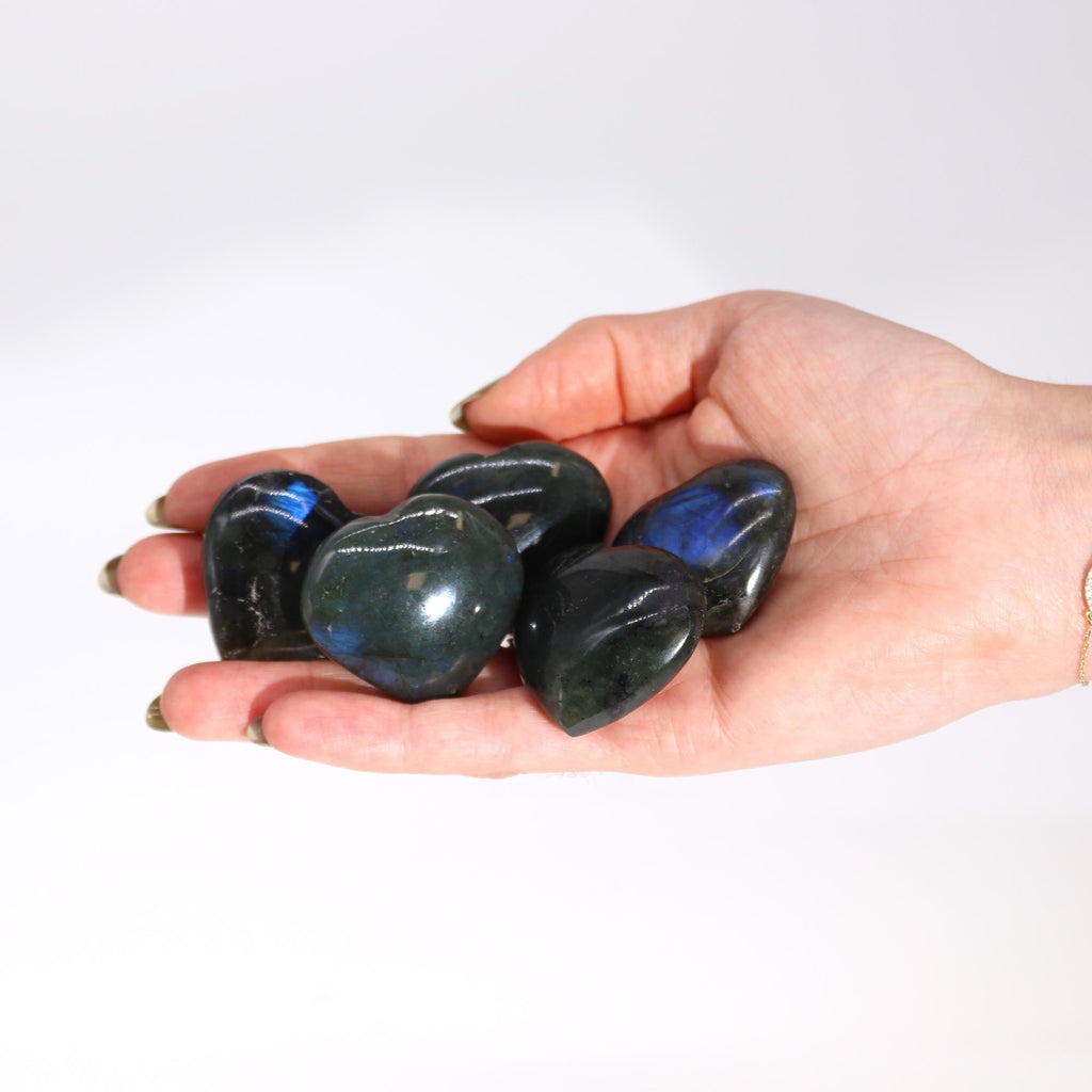 Pedras de Labradorite de Madagáscar - Coração (aprox. 17-31g 30-40mm)