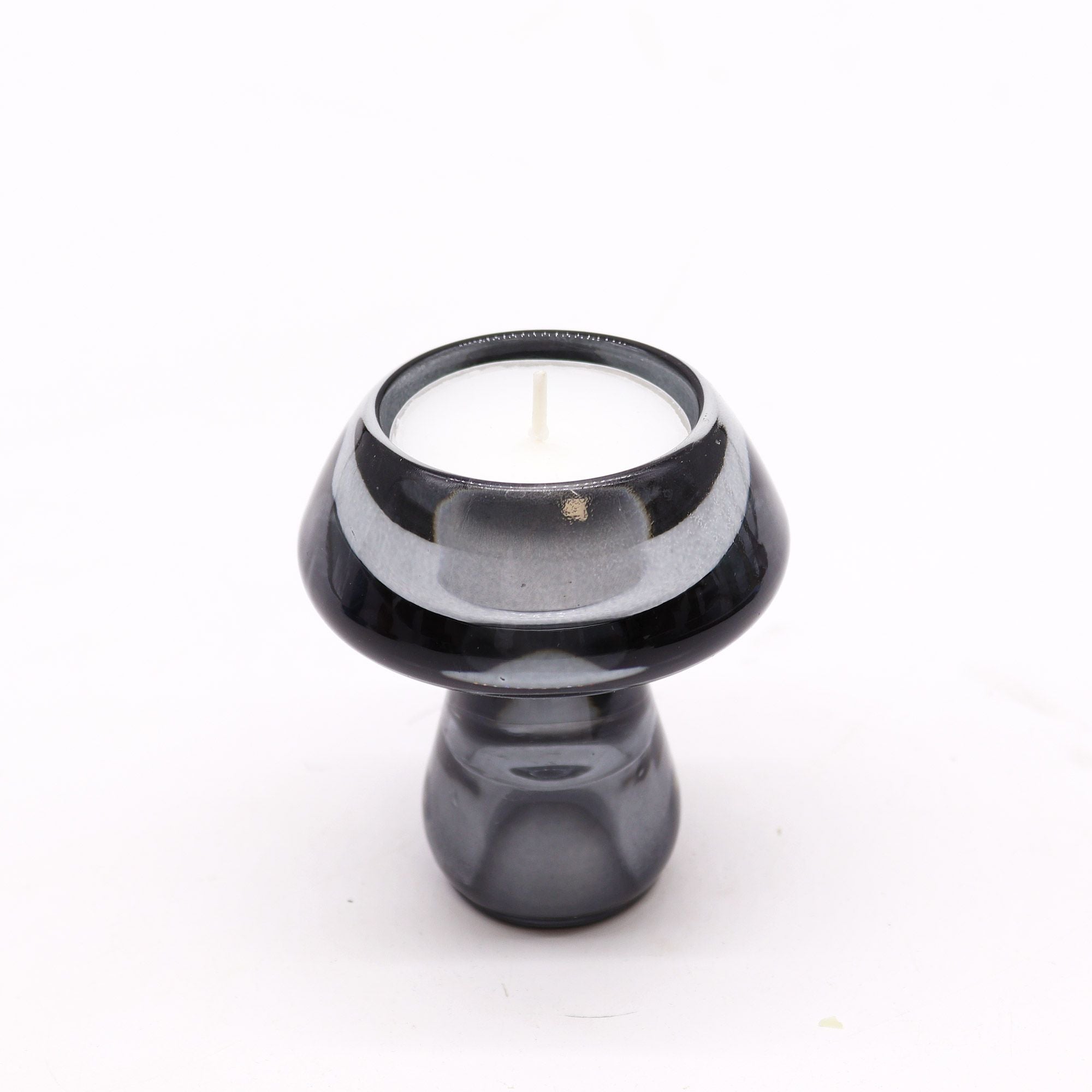 Porta-velas reversível em forma de cogumelo para jantar/chá - Cinza meia-noite