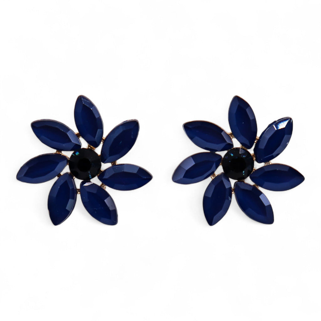 Azul Real - Vidro Vintage - Flores - Brincos