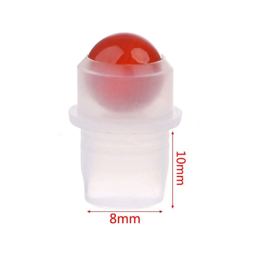 Punta de rodillo de piedras preciosas para botella de 5 ml - Jaspe Rojo