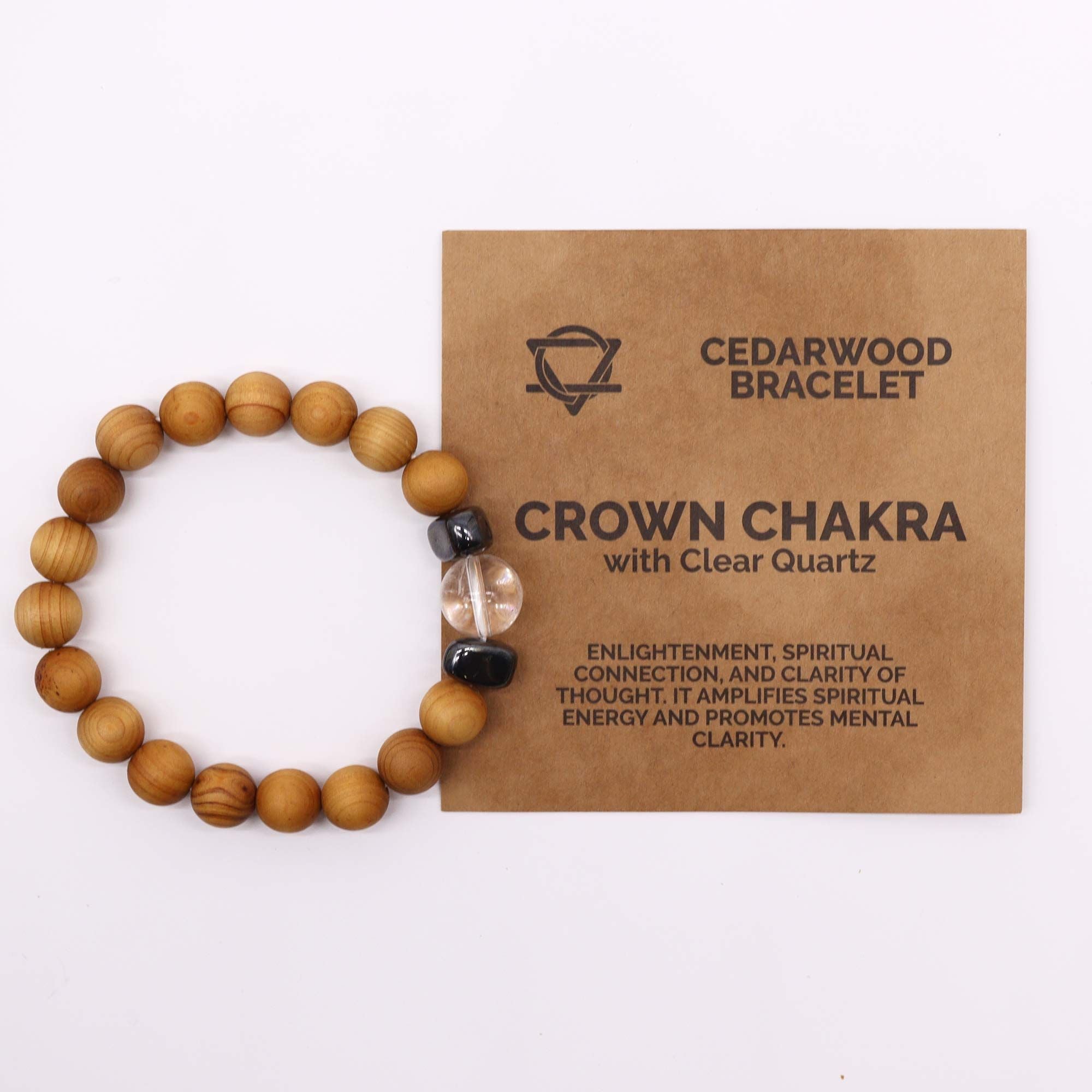 Pulseira Cedro - Chakra da Coroa - Quartzo Transparente