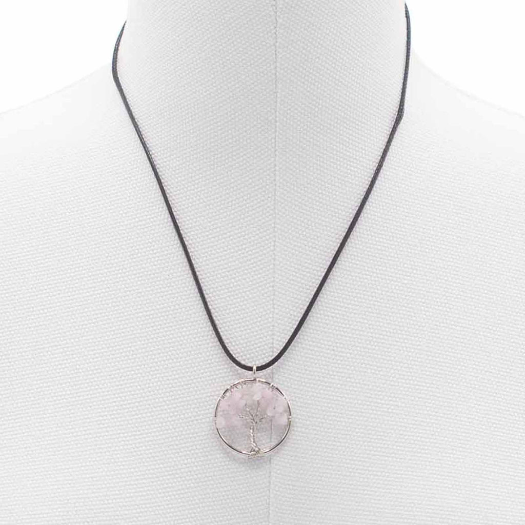 Colgante Árbol de la Vida - Cuarzo Rosa