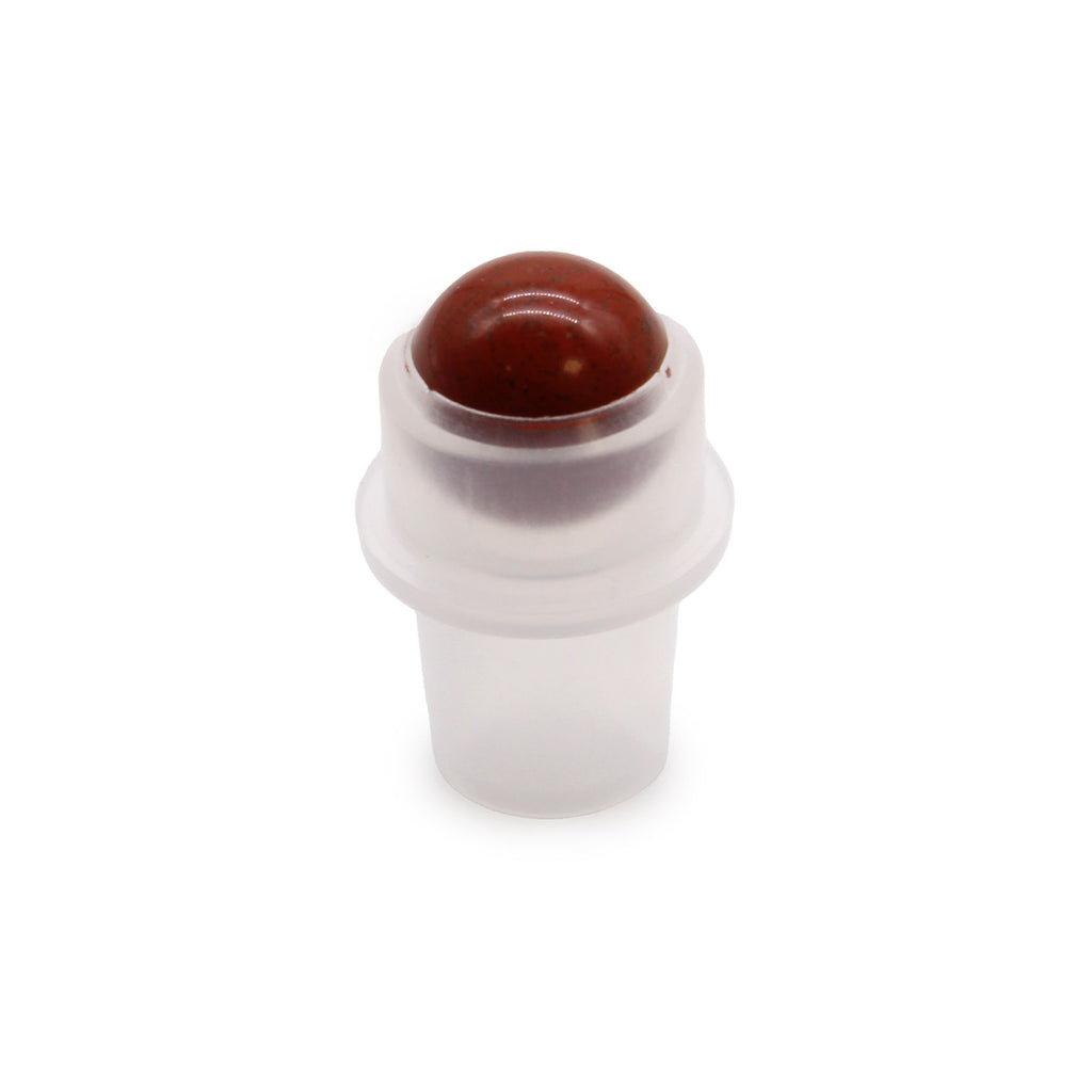 Punta de rodillo de piedras preciosas para botella de 5 ml - Jaspe Rojo