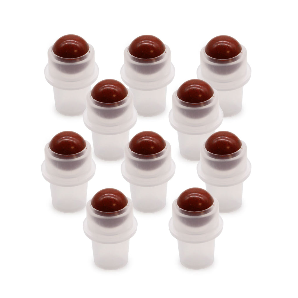 Punta de rodillo de piedras preciosas para botella de 5 ml - Jaspe Rojo