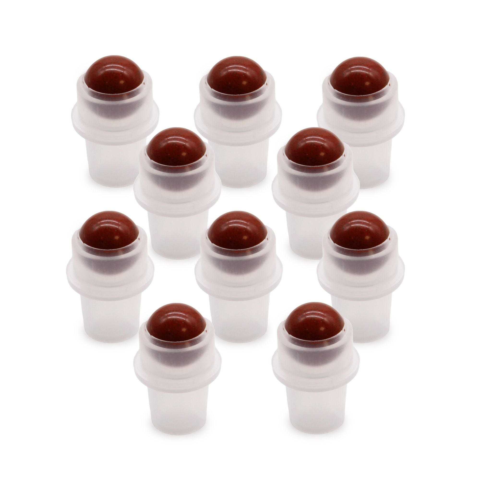 Punta de rodillo de piedras preciosas para botella de 5 ml - Jaspe Rojo