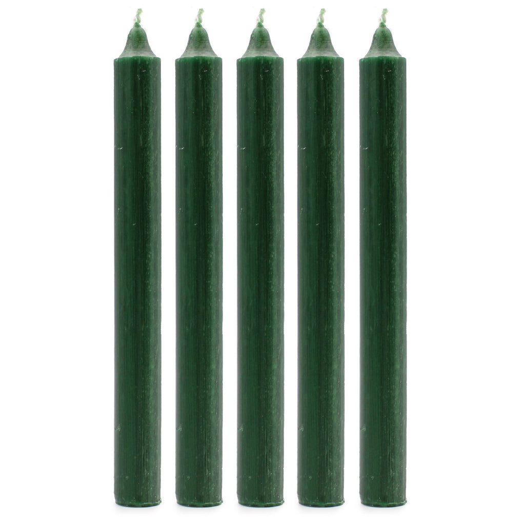 Conjunto de velas de mesa em cores sólidas - Embalagem de 21 - Verde azevinho rústico