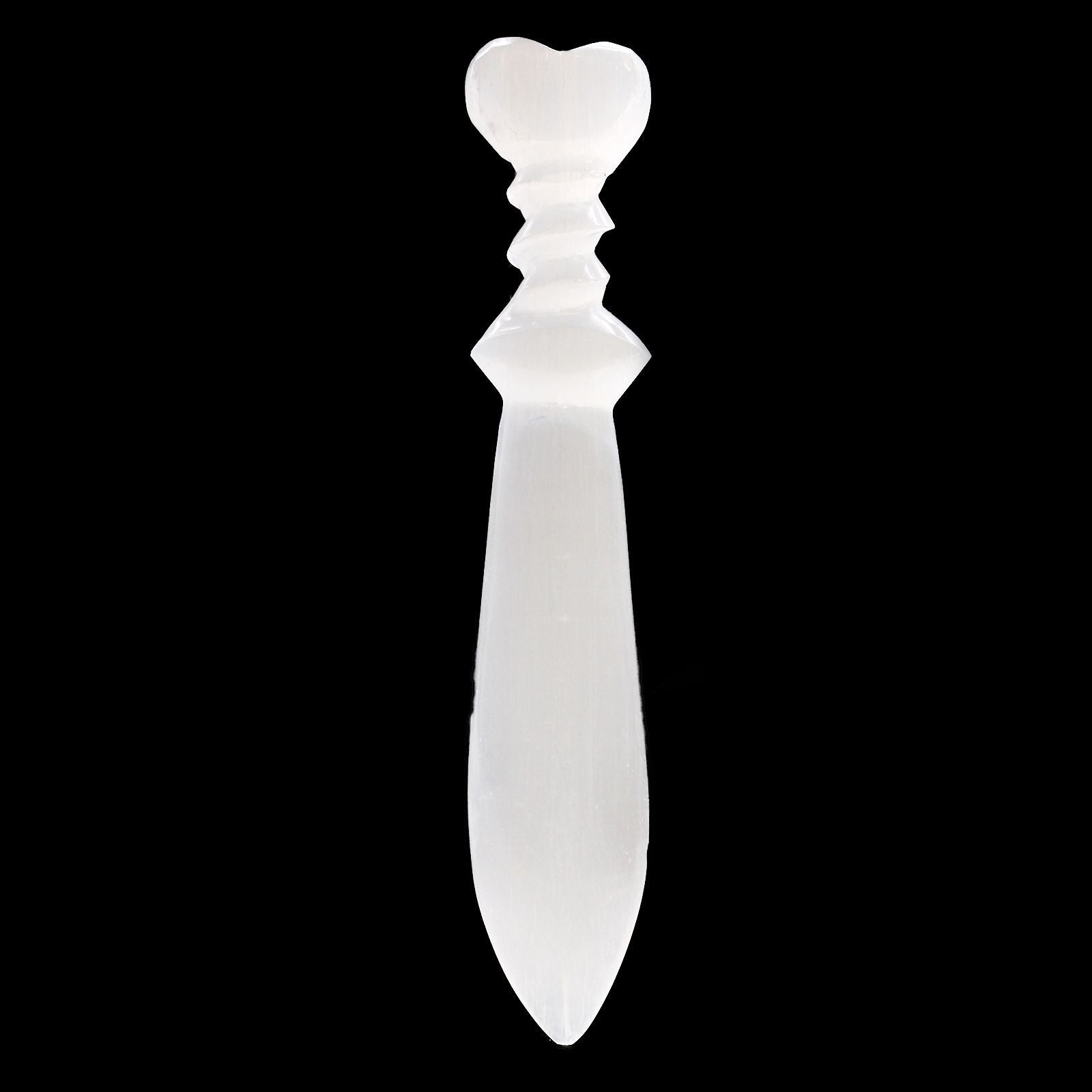 Cuchillo Ritual Selenite Lrg - Espiral (25cm)
