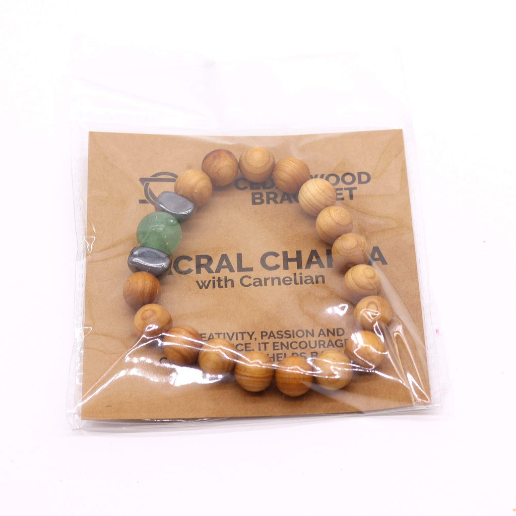 Pulseira Cedro - Chakra Sacral - Aventurina Verde