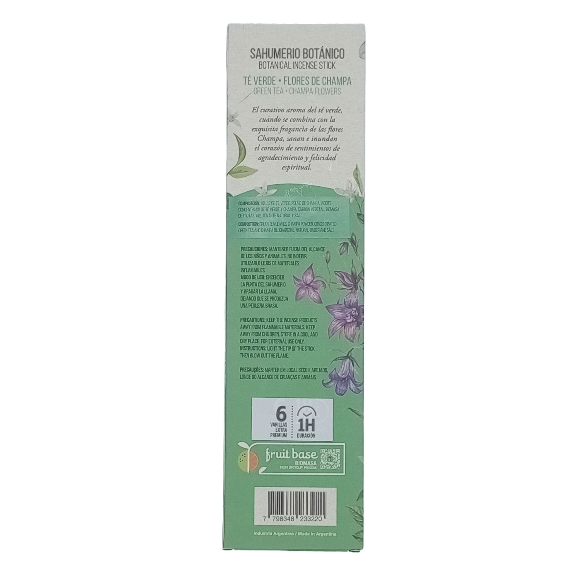 Incienso (Sahumerio) Botánico Te Verde - Champa