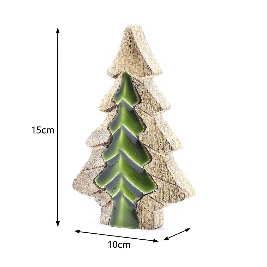 Perdido en el Bosque - Decoración de madera con un pequeño árbol dentro de un árbol - 15x10 cm