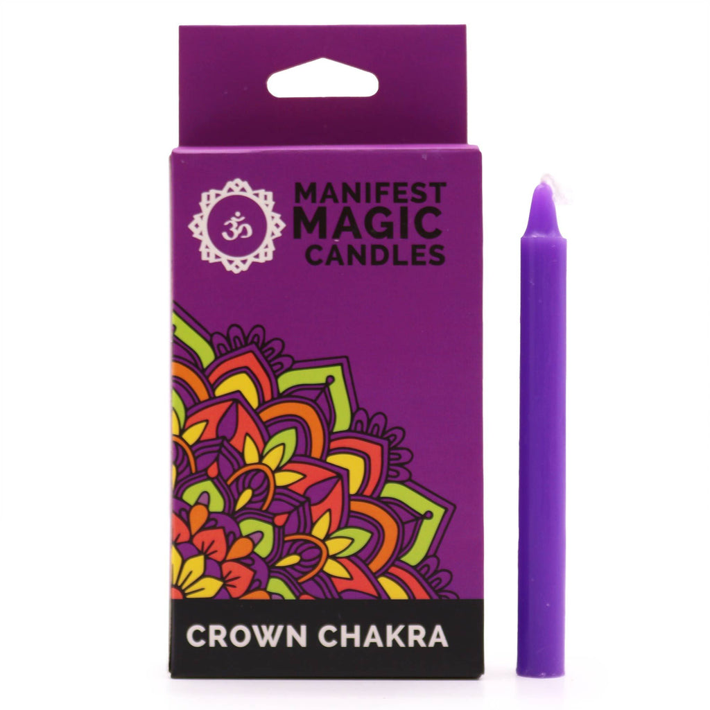 Velas Mágicas Manifest (Embalagem de 12) - Roxo - Chakra Coronário