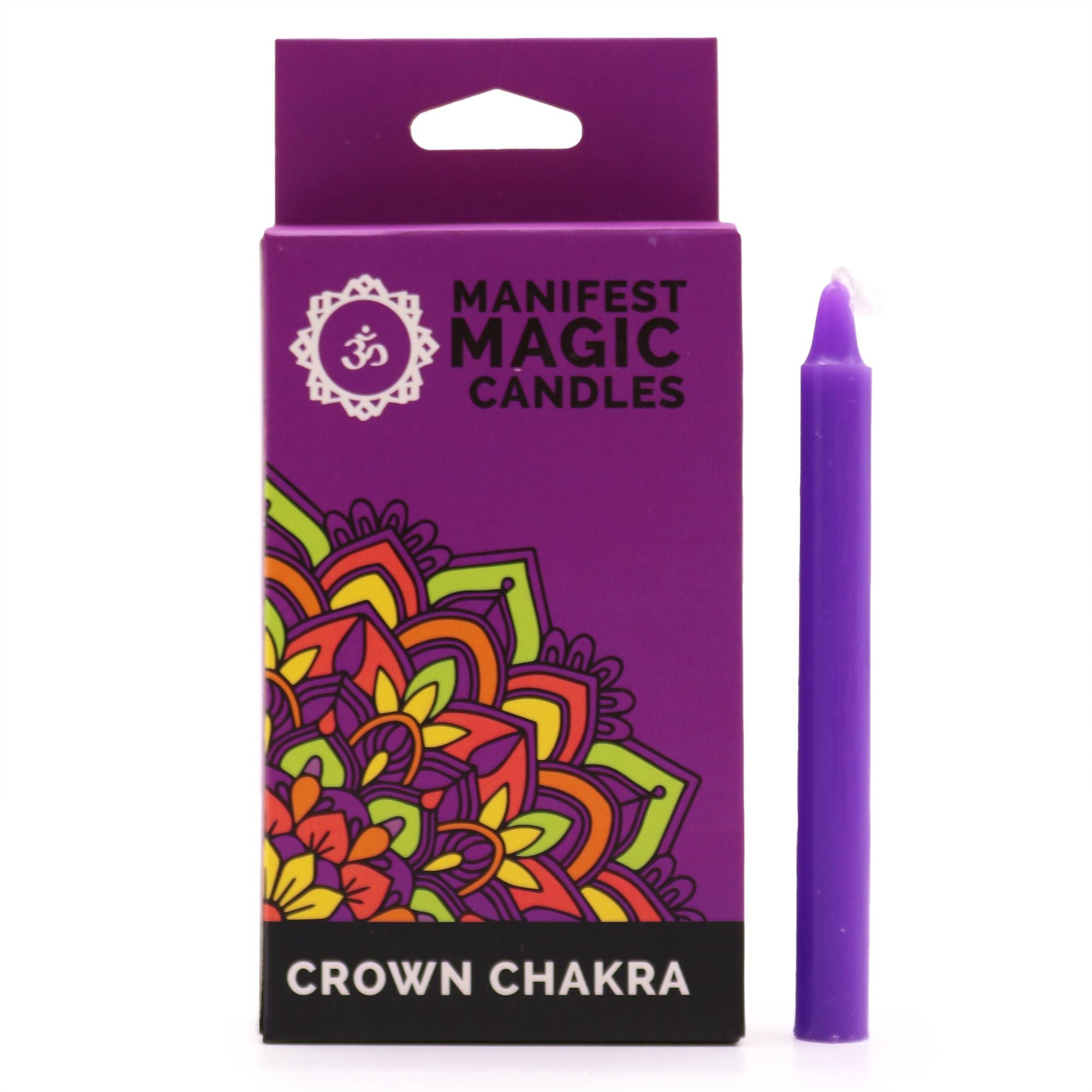 Velas Mágicas Manifest (Embalagem de 12) - Roxo - Chakra Coronário