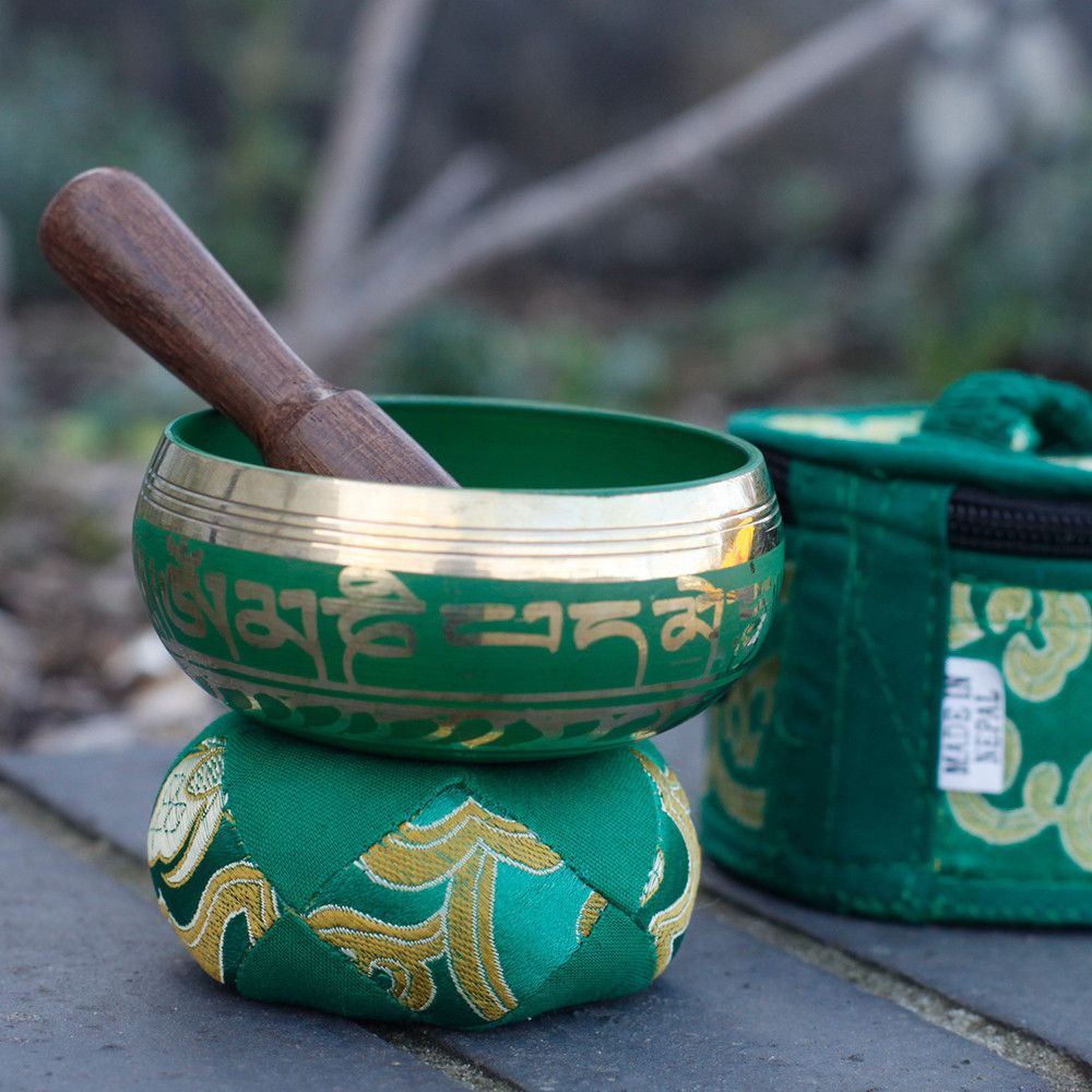 Mini Cuenco tibetano Set de Regalo - Verde