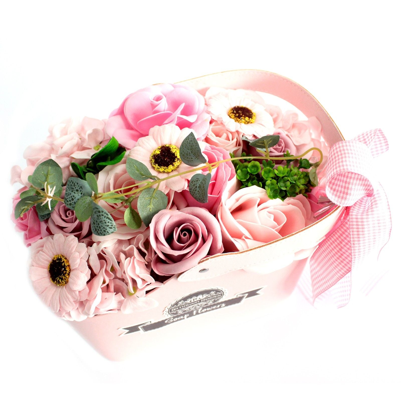 Cesta bouquet de flores sabão - rosa