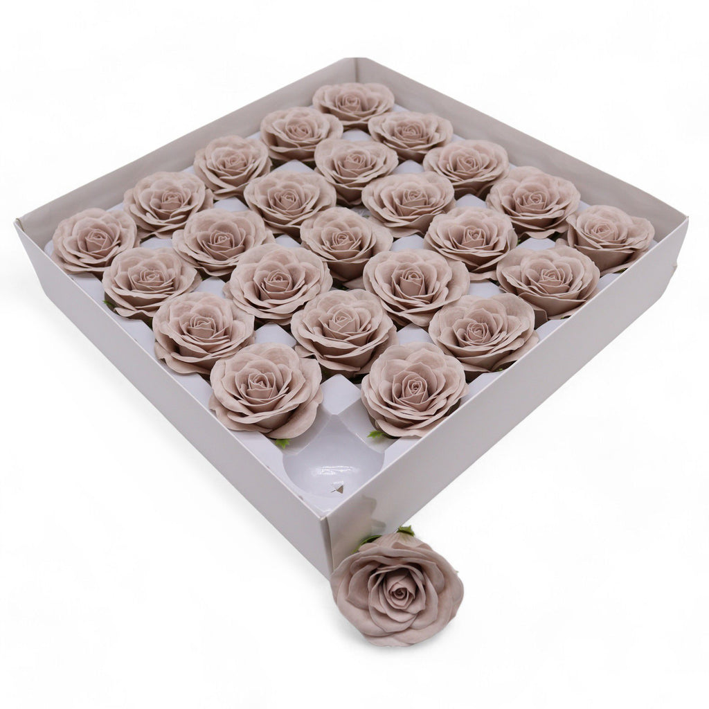 Flor de sabão artesanal - Rosa vintage grande - Bege