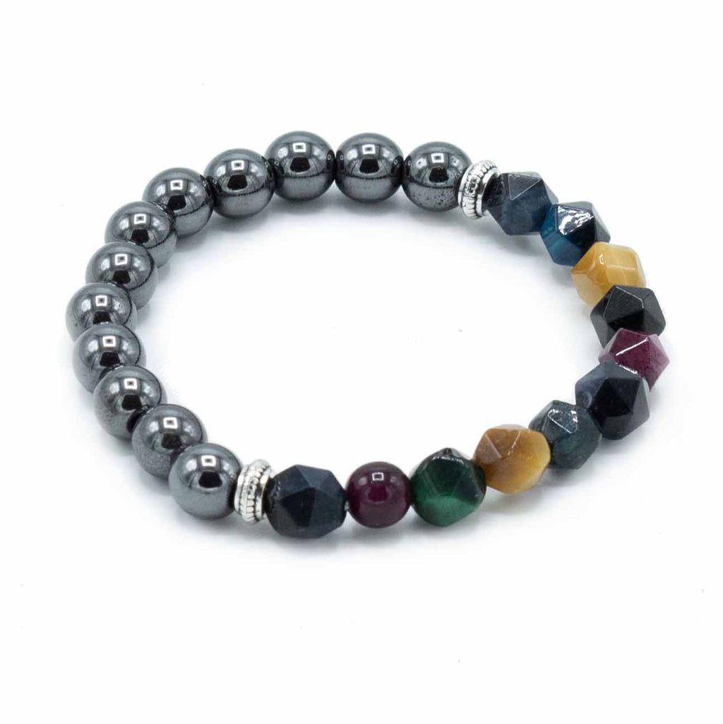 Pulsera de Piedra Preciosa Tallada - Arcoiris Magnético