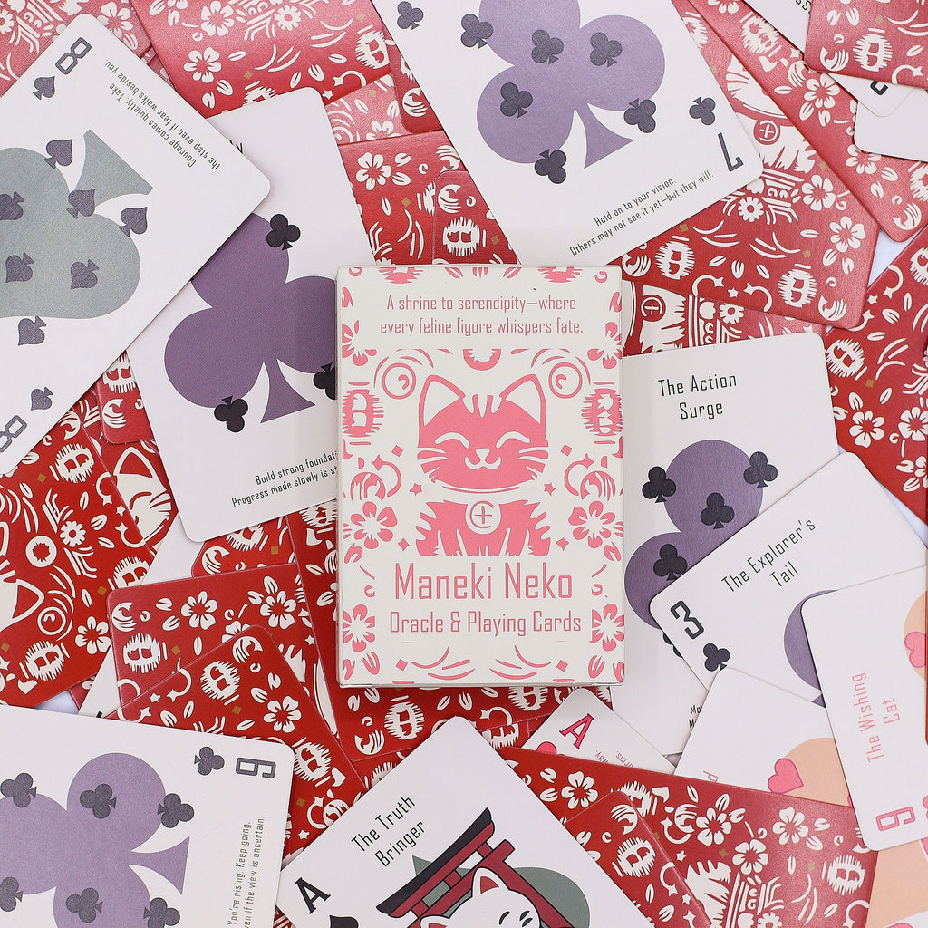 Gatos de la Fortuna Cartas de Juego y de Oráculo - Baraja Maneki Neko