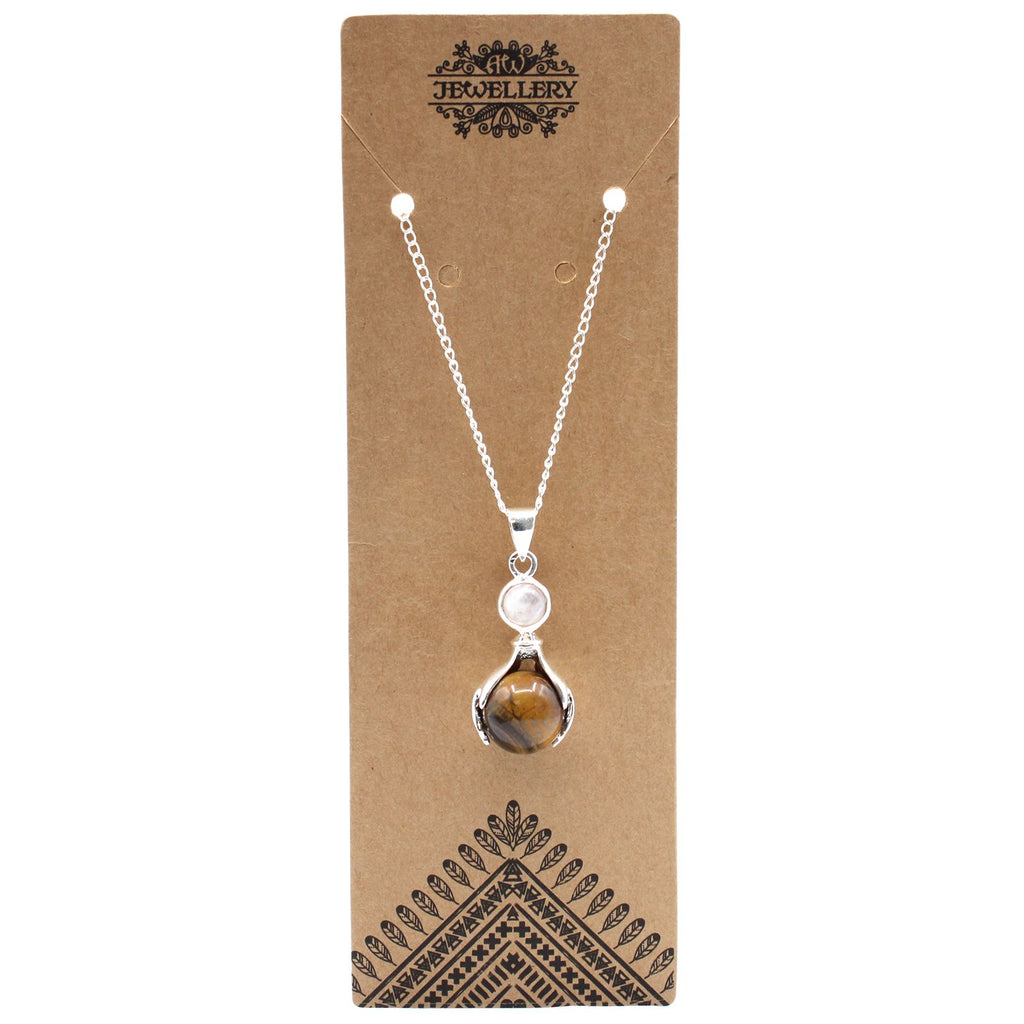 Colgante de Manos Curativas de Piedras Preciosas - Ojo de Tigre