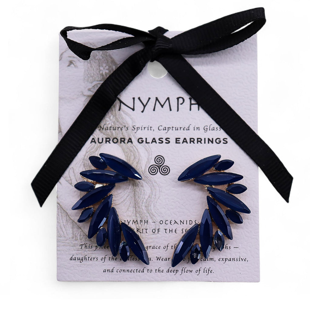 Azul Real - Vidrio Vintage - Alas de Ángel - Pendientes