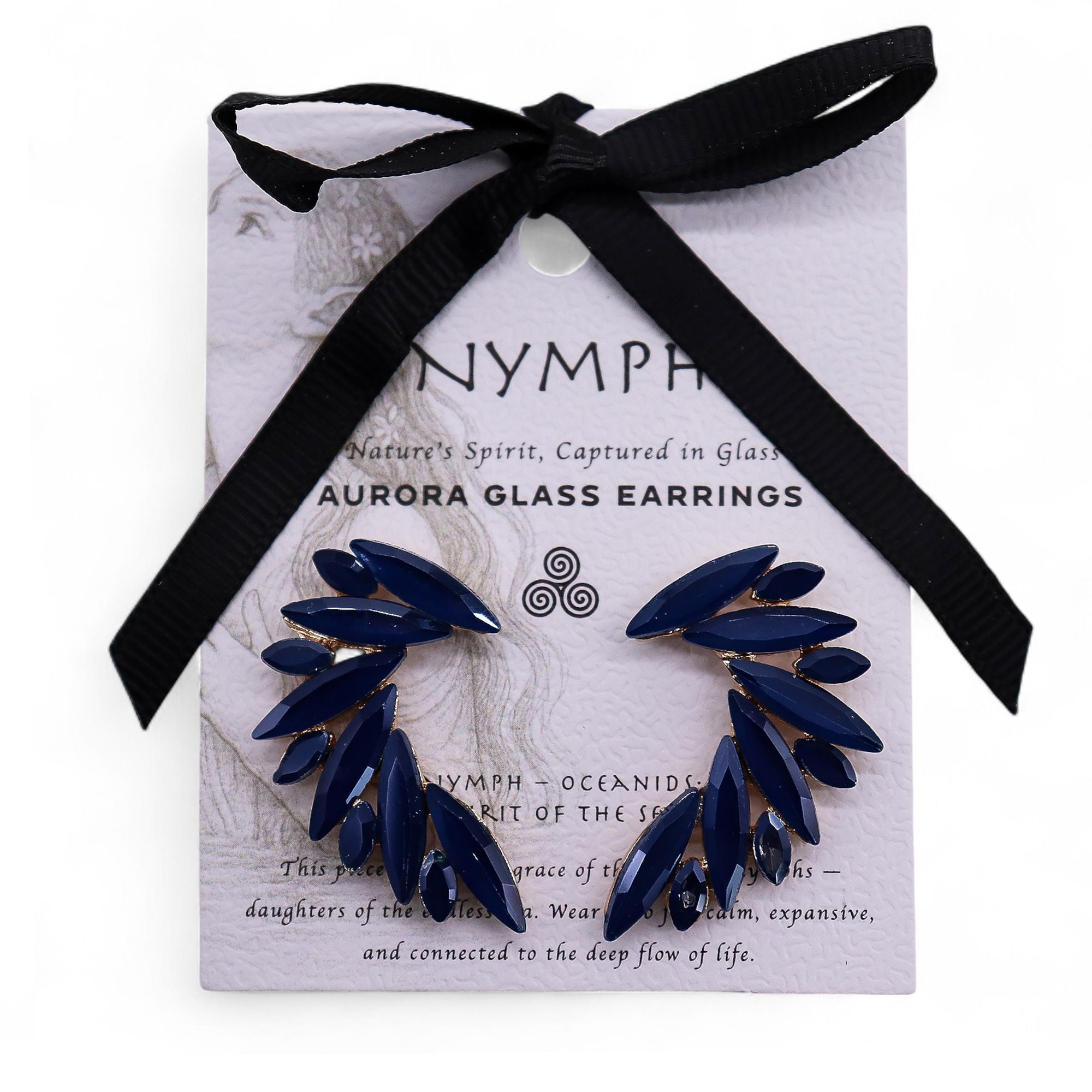 Azul Real - Vidrio Vintage - Alas de Ángel - Pendientes