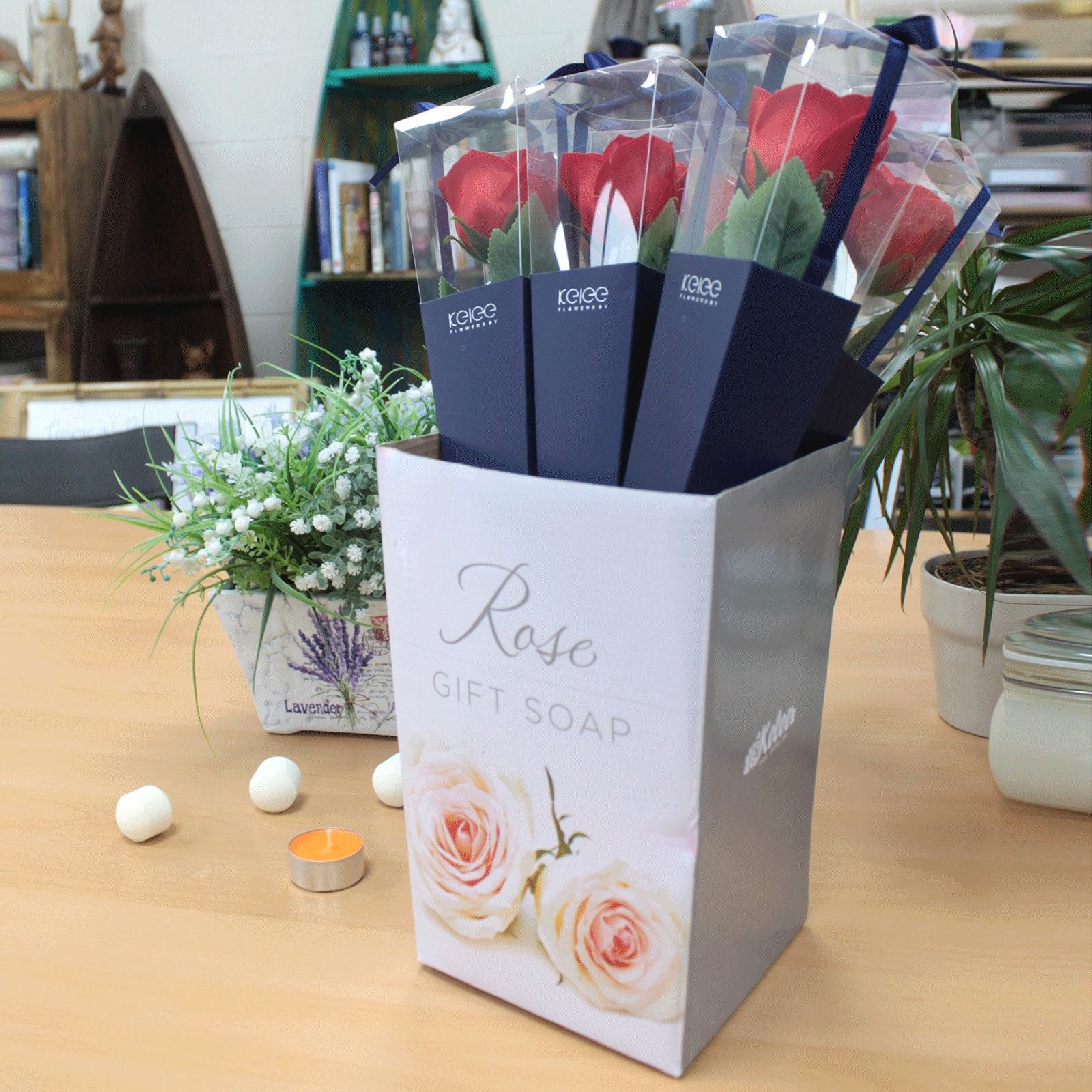 Exibição de rosas individuais