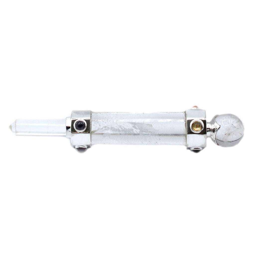 Varita Curativa de Cristal Hexagonal - 12 cm - Cuarzo de Roca