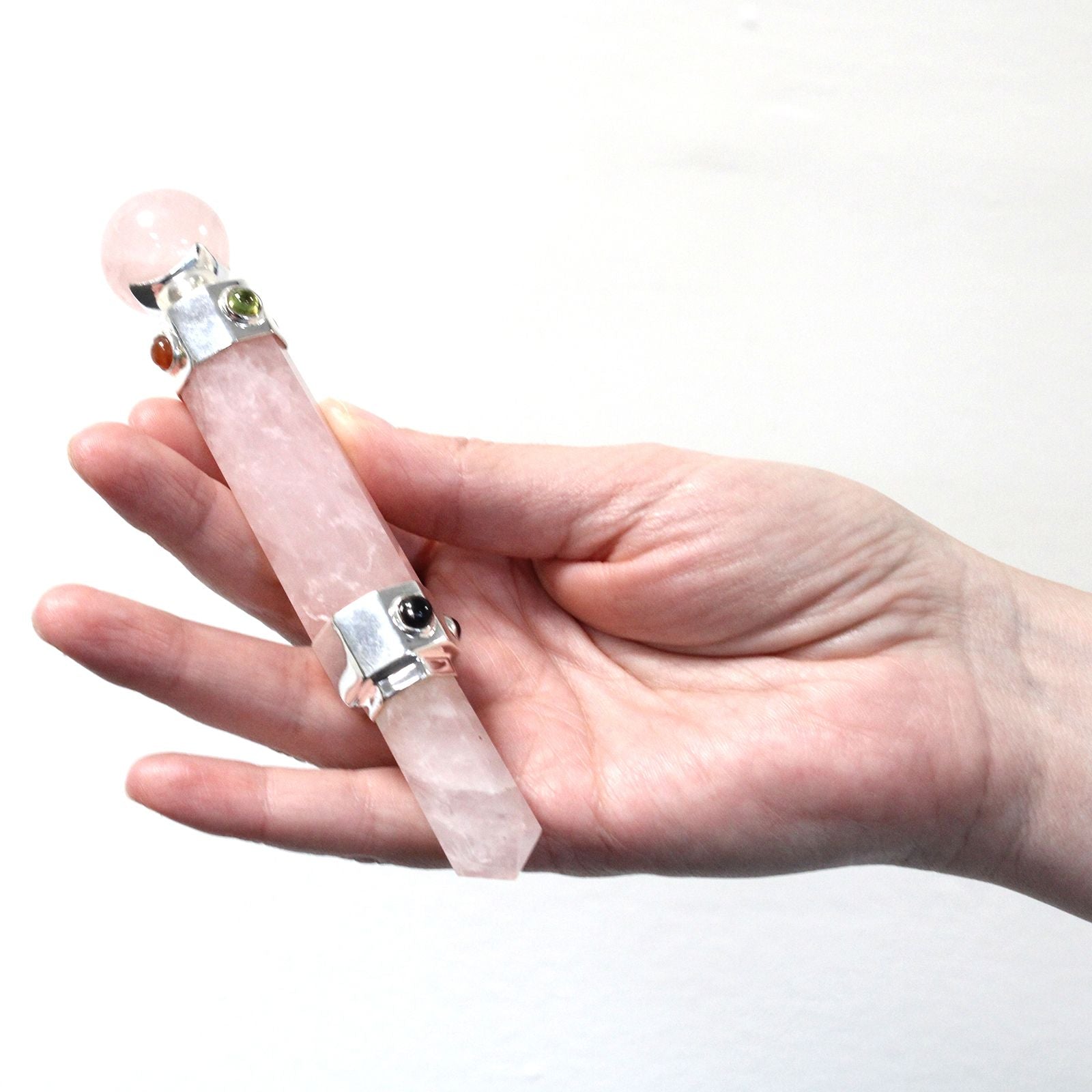 Varita Curativa de Cristal Hexagonal - 12 cm - Cuarzo de Roca