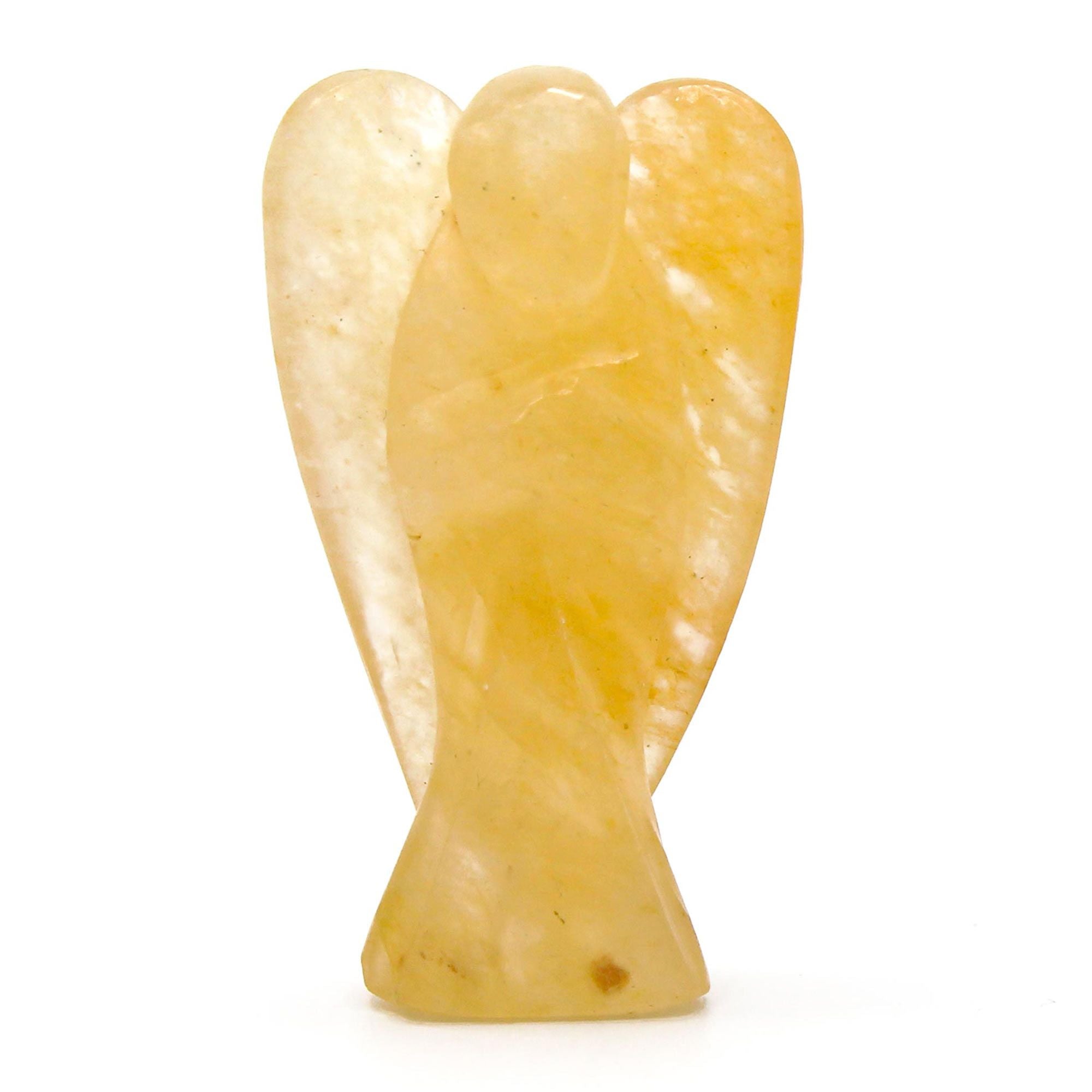Ángel de piedra preciosa tallada a mano - Aventurina amarilla