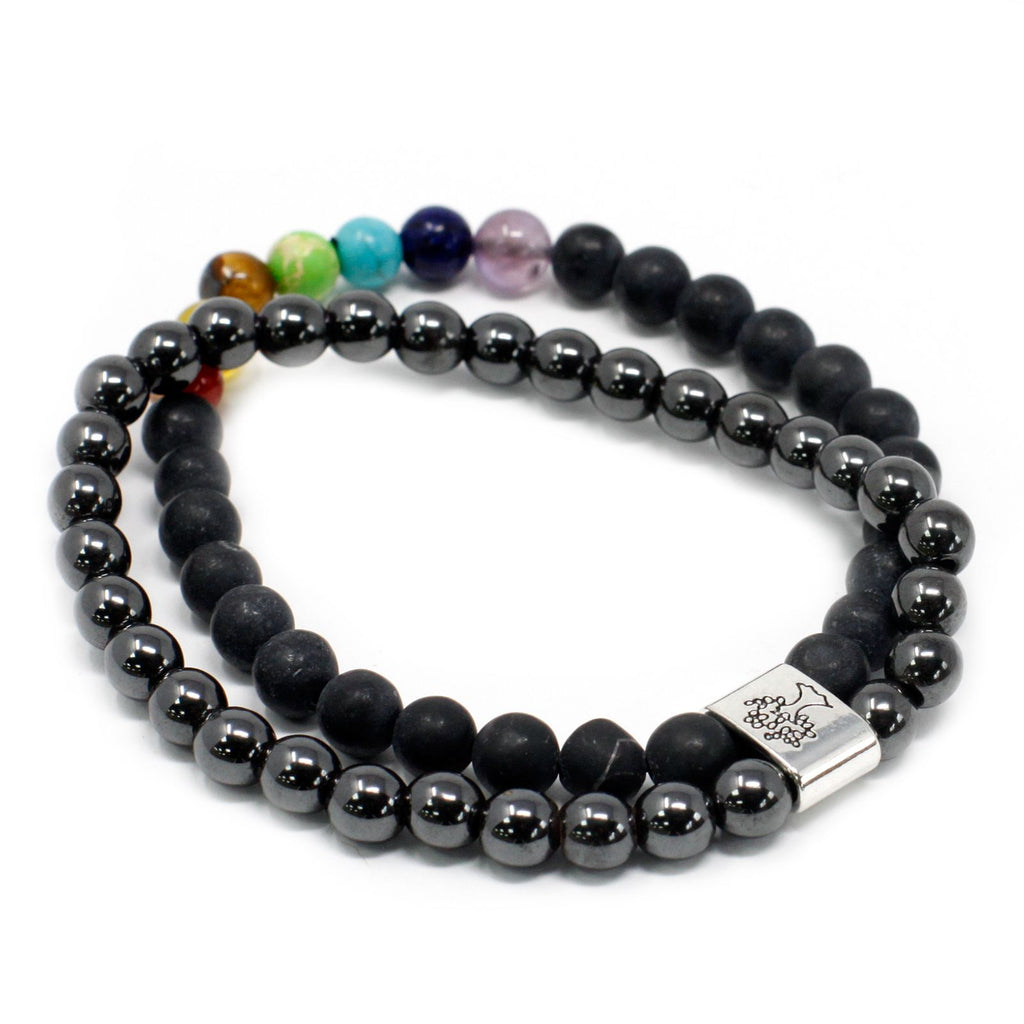 Pulseira Magnética de Pedras Preciosas - Pedra Negra Chakra