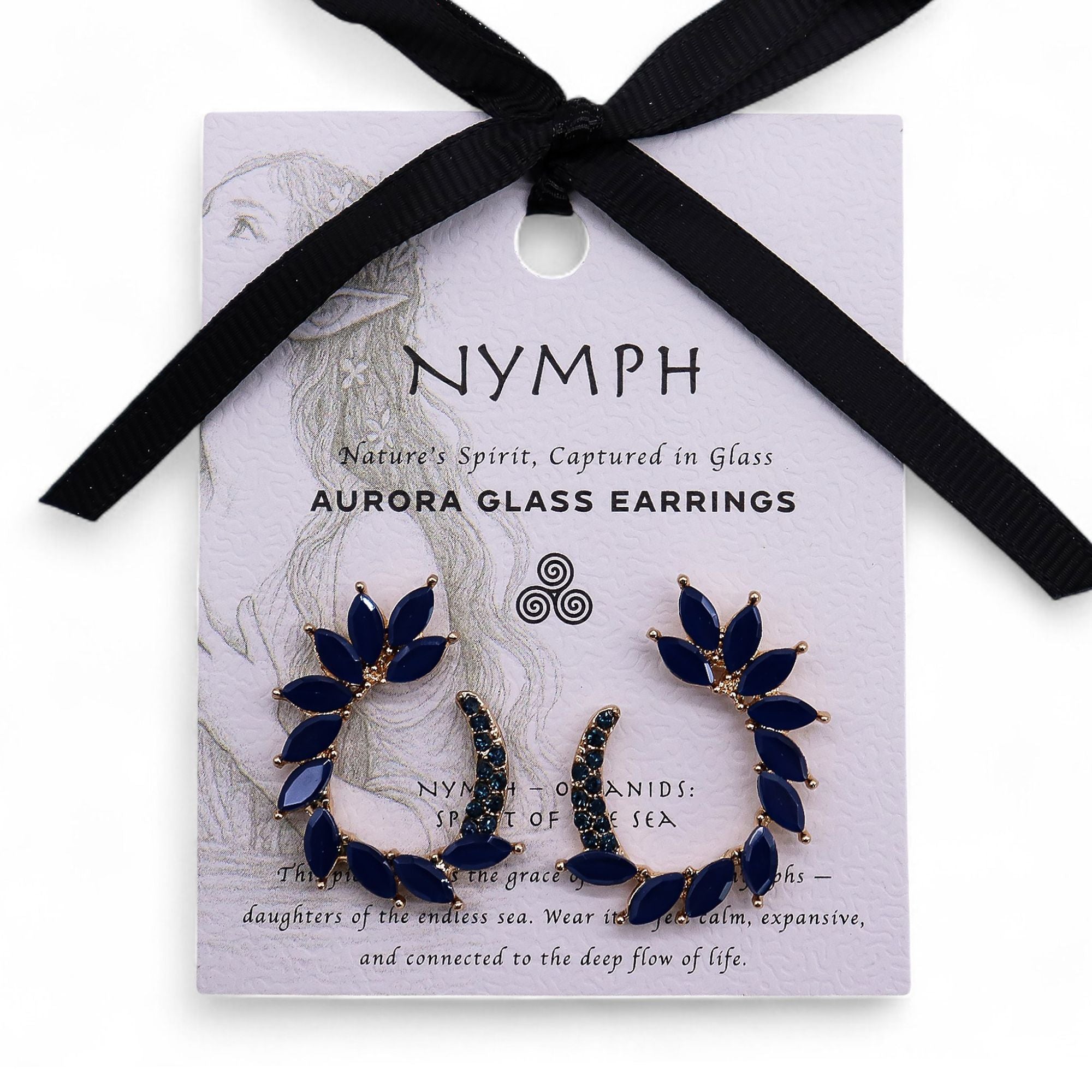 Azul Real - Vidrio Vintage - Aro - Pendientes