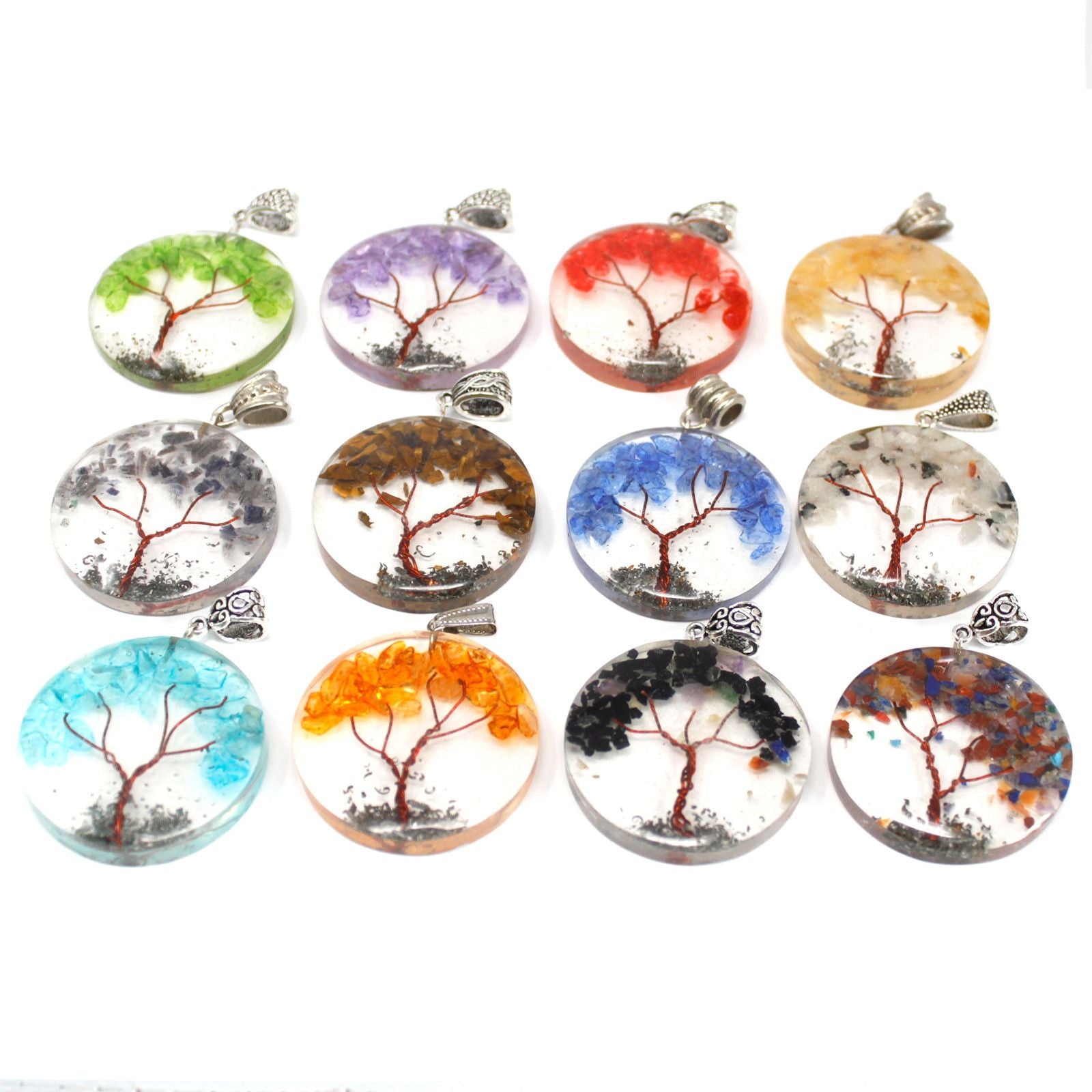 Colgante de Orgonita - Round Amethyst Tree