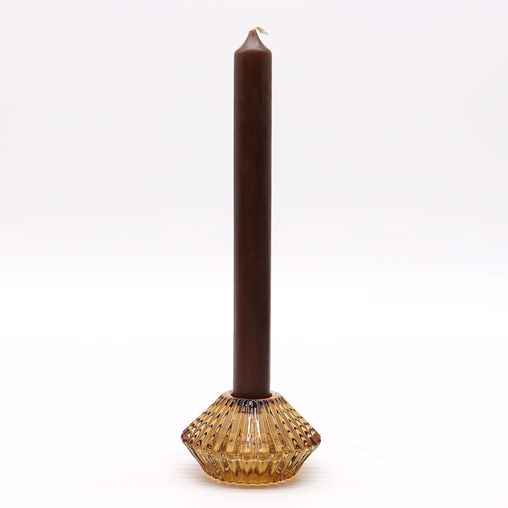 Portavelas reversible con diseño de flor para cena / vela de té - Ámbar
