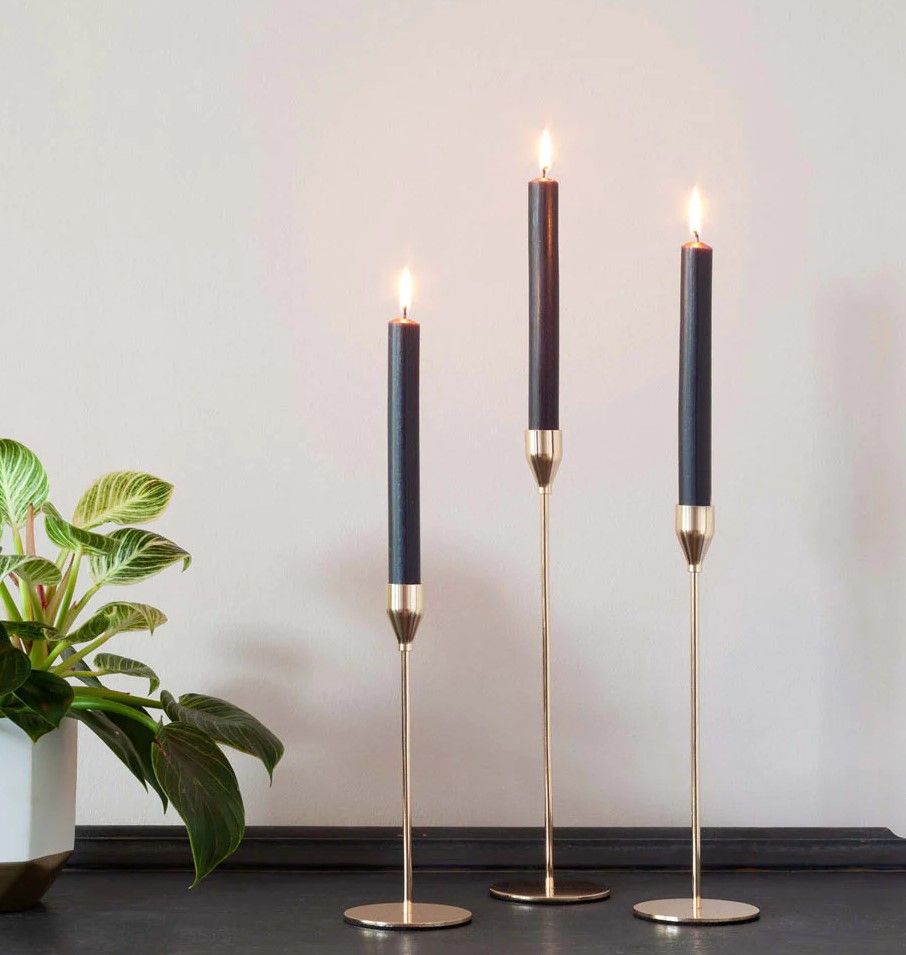 Velas a granel de cor sólida - Preto rústico - Embalagem de 10